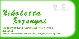 nikoletta rozsnyai business card